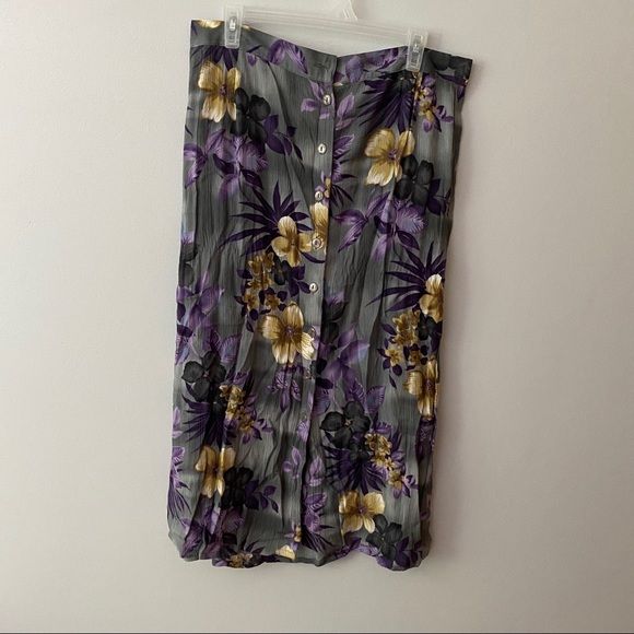 VINTAGE Floral Midi Skirt - Picture 1 of 4